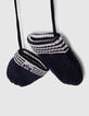 Moufles marine en tricot côtelé bébé garçon-5