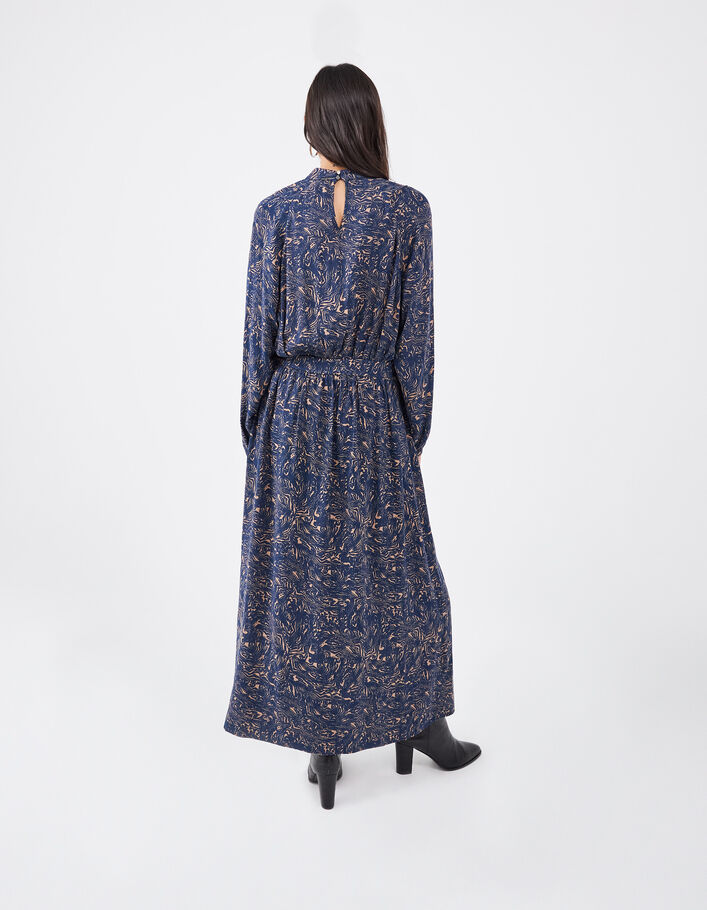 Women’s long dress with high neck and pretty print - IKKS