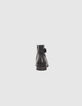 Men’s black leather boots with buckled strap-3