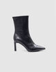 Women's black socks boots with thin heel-1