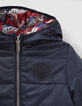 Boys’ navy/badge print reversible padded jacket-6
