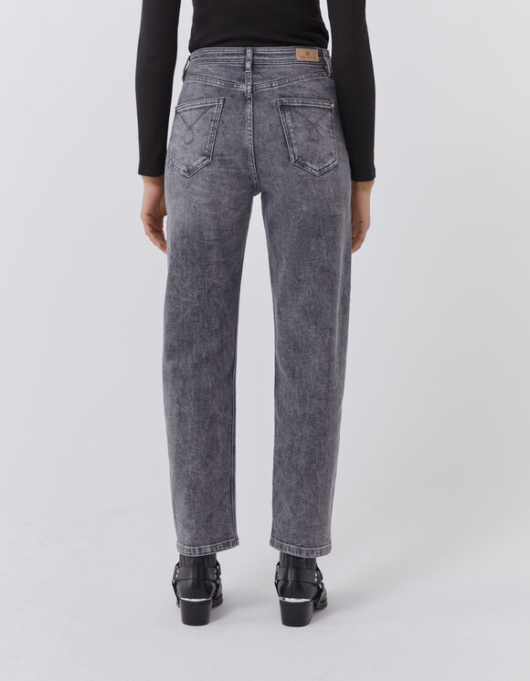 Slouchy jeans in grijs BCI-katoen cropped lengte dames
