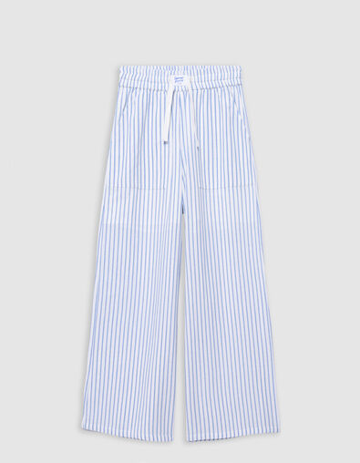 Wei&szlig;e LARGE-M&auml;dchenhose mit blauen Streifen - IKKS