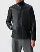 Men's black leather jacket-1