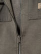Cardigan à capuche zippé kaki poches bi-matières garçon-7 Cardigan à capuche zippé kaki poches bi-matières garçon-7