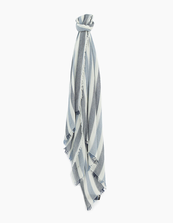 Men's blue striped scarf - IKKS