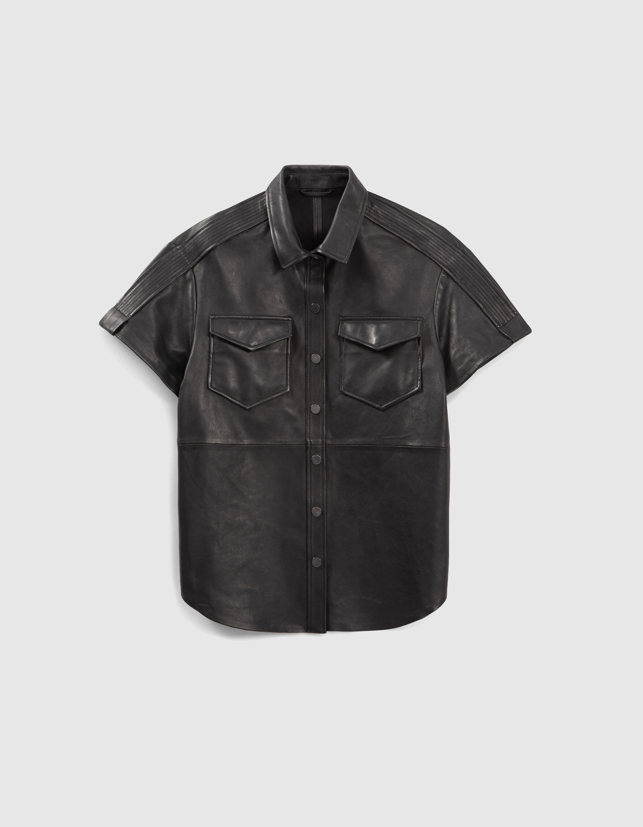 Pure Edition Chemise noire en cuir Femme