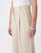 Pantalon de tailleur beige motif rayures tennis Femme-6