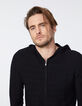 Cardigan noir tricot Ottoman à capuche Homme-4