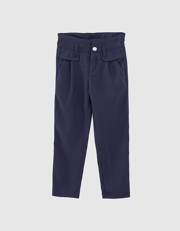 Pantalon navy fluide fille-1