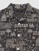 Graues Jungenhemd, Bali-Motivprint-4
