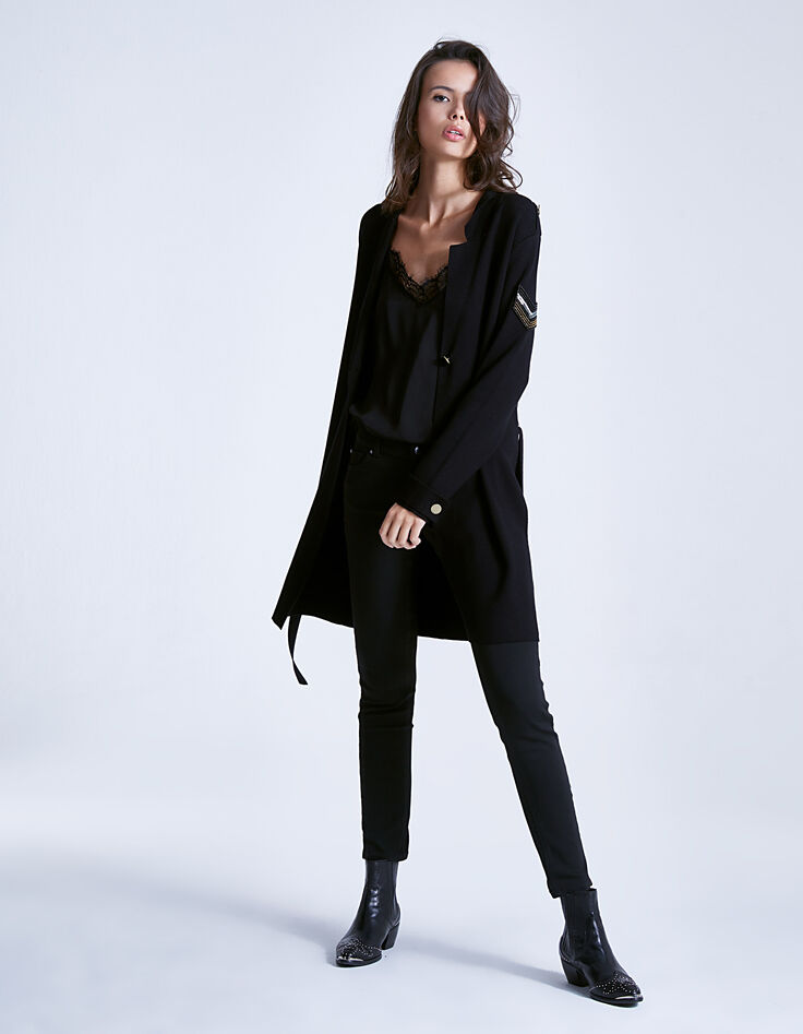 Manteau long tricot femme-6