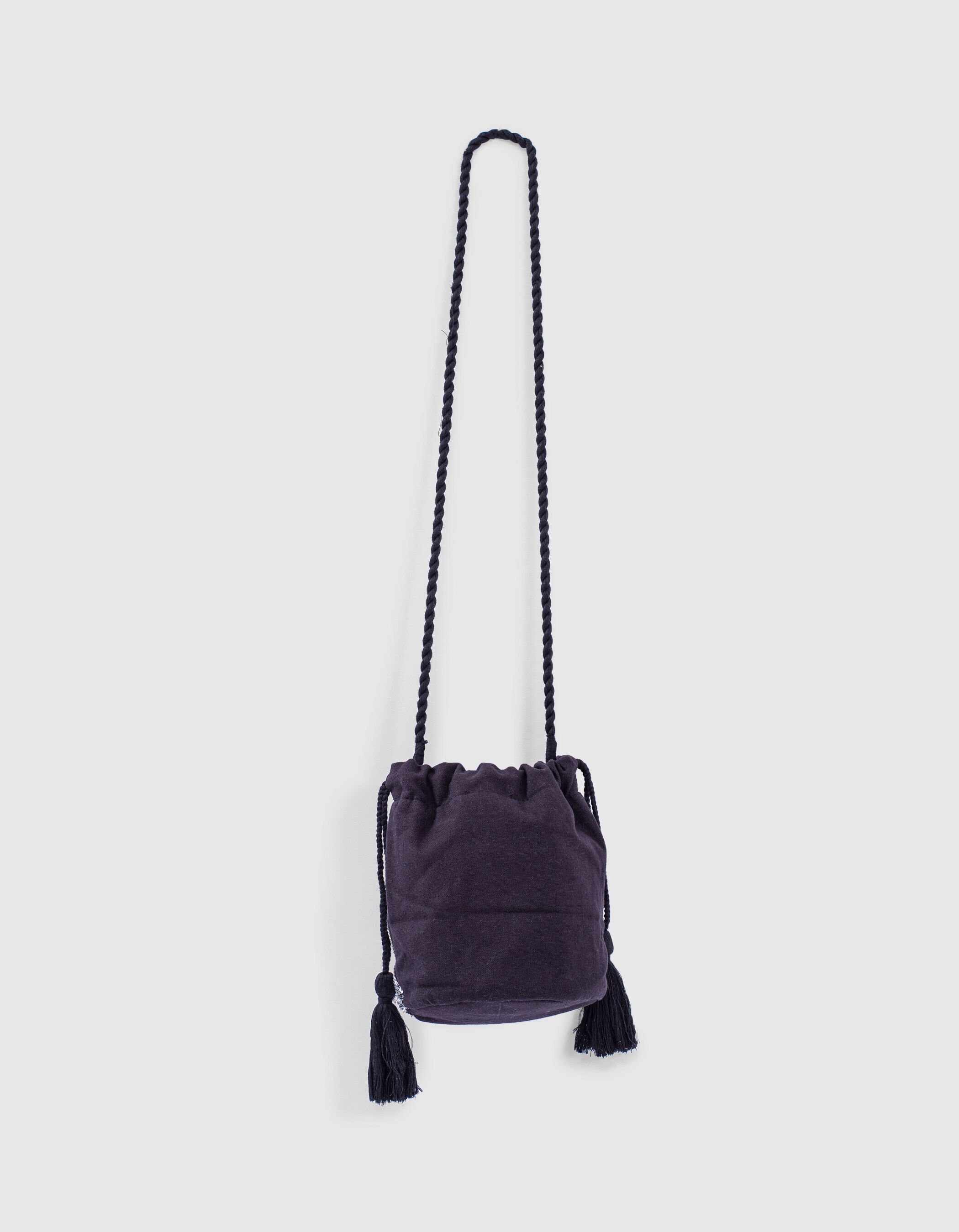 Girls black and silver bucket bag with sequins and beads IKKS