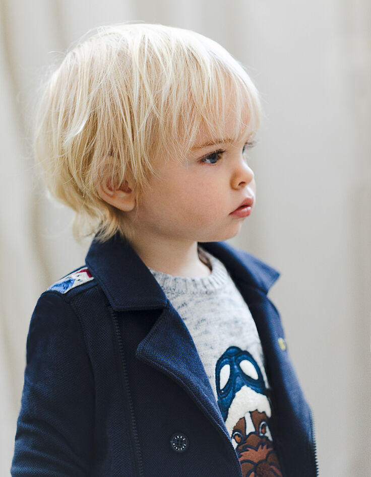 Cardigan marine esprit caban bébé garçon-7