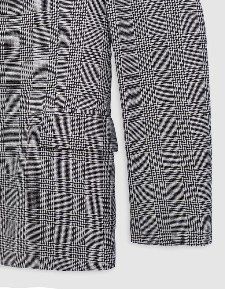 Women's Prince of Wales grey suit jacket-3