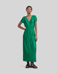 Women&rsquo;s green pleated long dress-8