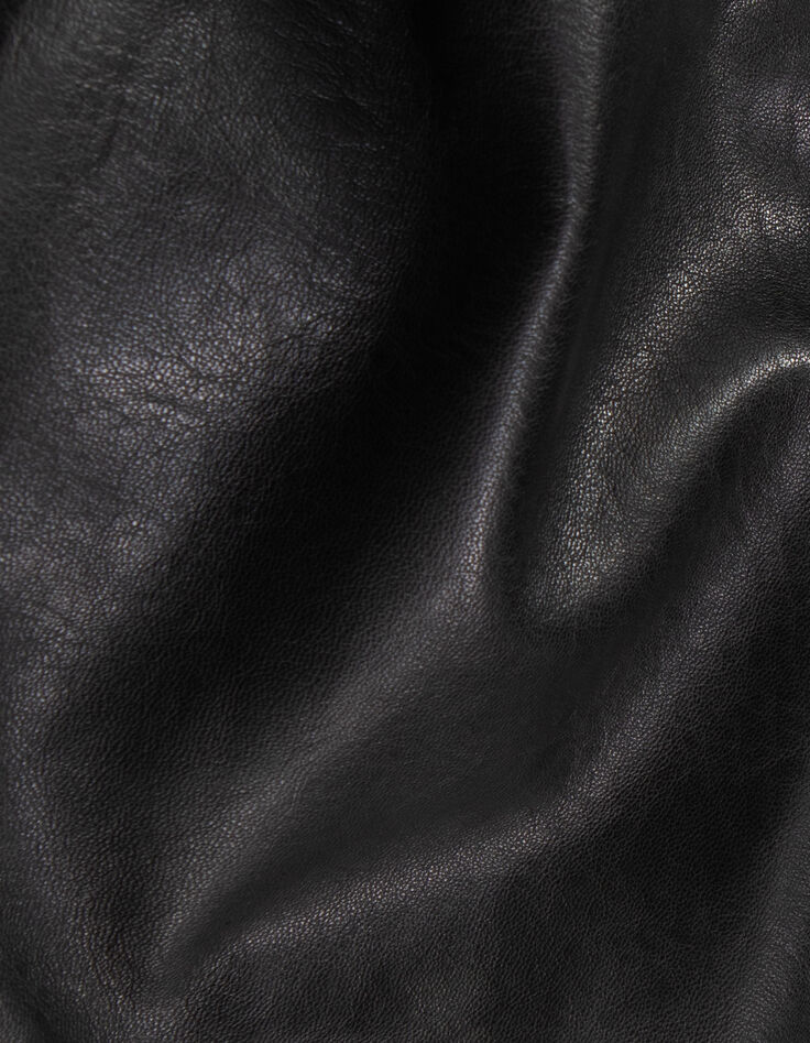 Pure Edition - Men's black leather overshirt jacket-10