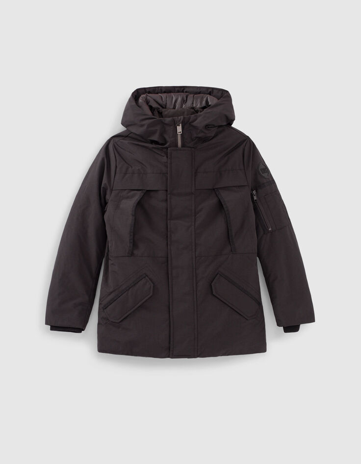 Parka 2 en 1 negra y plumas sin mangas ni&ntilde;o-1
