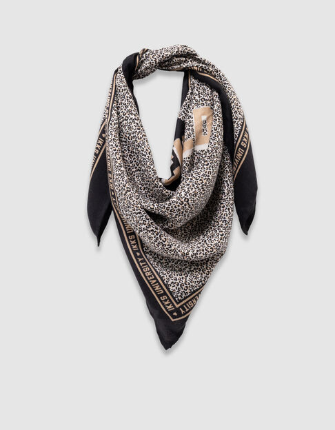 Pañuelo cuadrado azul leopardo-lazos niña - IKKS