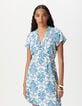 Robe LENZING™ ECOVERO™ imprimé faïence bleu Femme-3