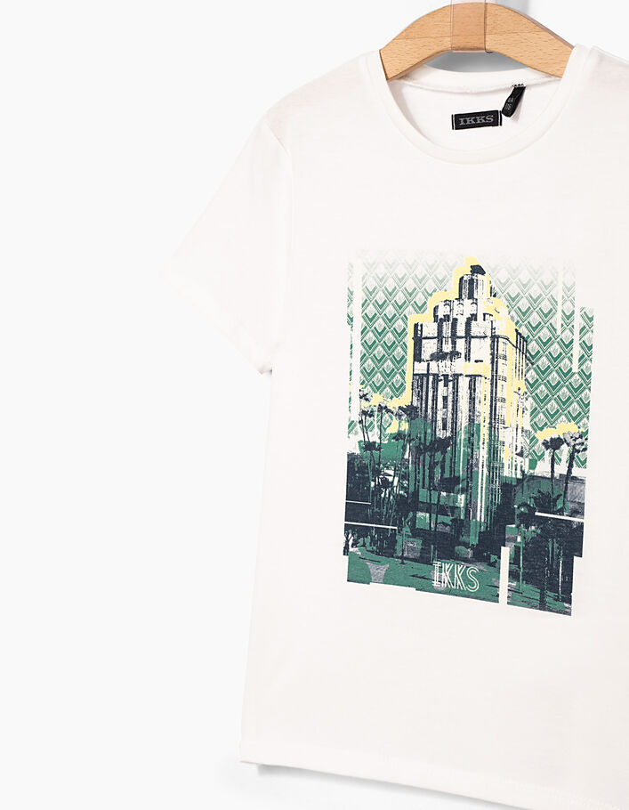 Cremeweißes Jungen-T-Shirt mit Gebäuden  - IKKS