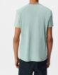 T-shirt L'Essentiel bleu gris coton bio col V Homme-3
