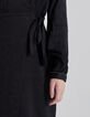 Robe portefeuille noire jacquard motifs rock Femme-5