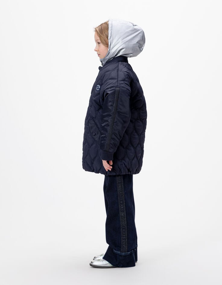 Manteau marine matelassé parementure amovible fille-8