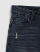 Vintage blue straight jeans slijtplekken jongens -4