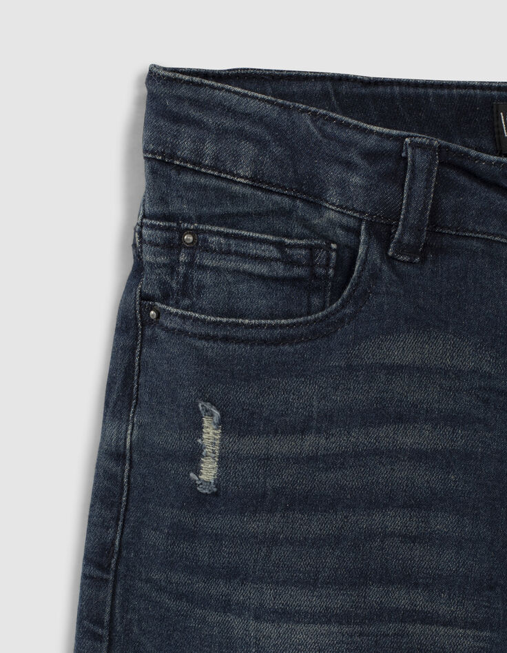 Vintage blue straight jeans slijtplekken jongens -4