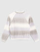 Crop-M&auml;dchenstrickpullover mit verschwommenen Streifen -4