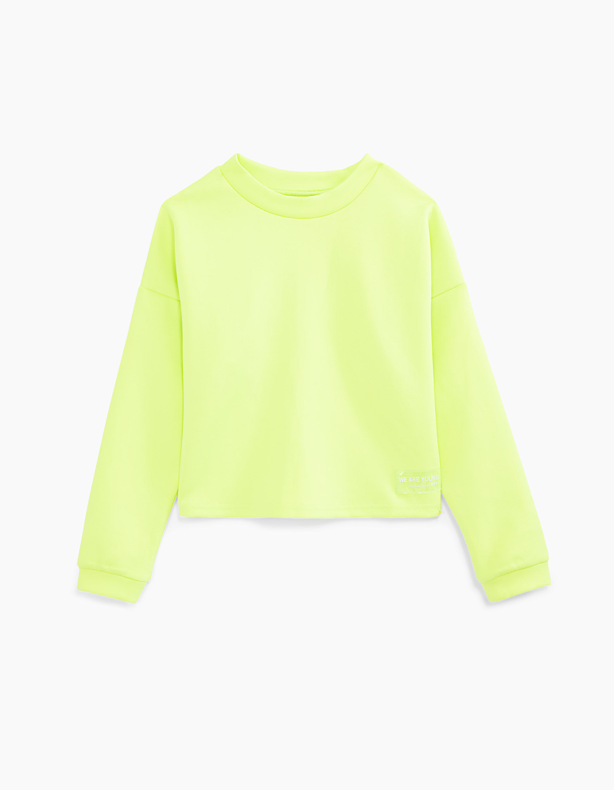 Girls yellow WAY neon capsule cropped sweatshirt