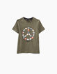 Tee-shirt kaki visuel peace en vans garçon -1