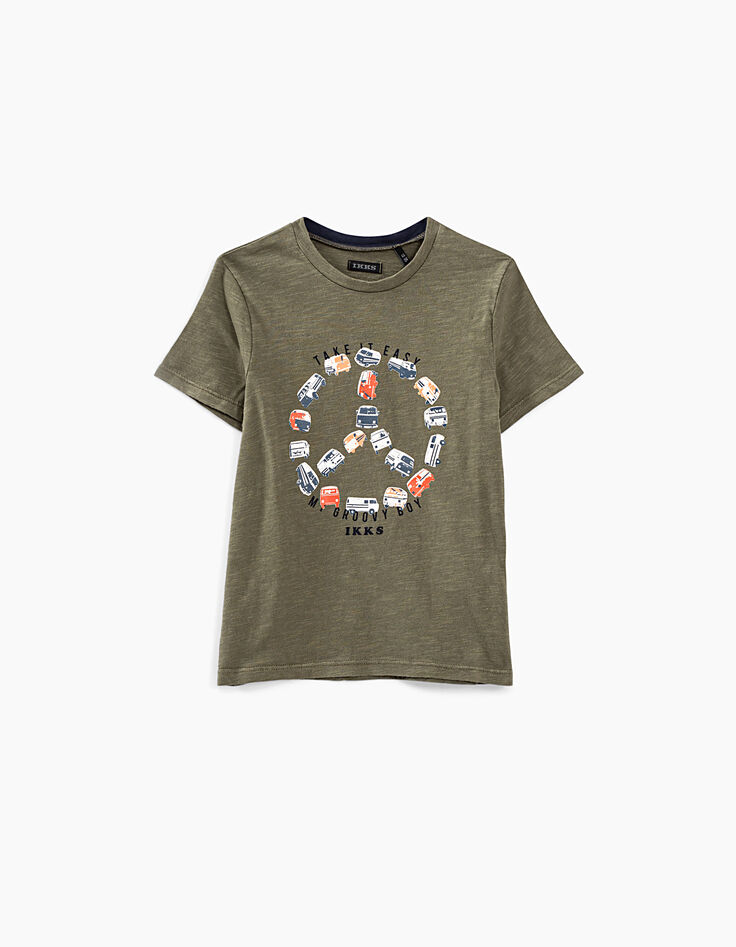 Tee-shirt kaki visuel peace en vans garçon -1