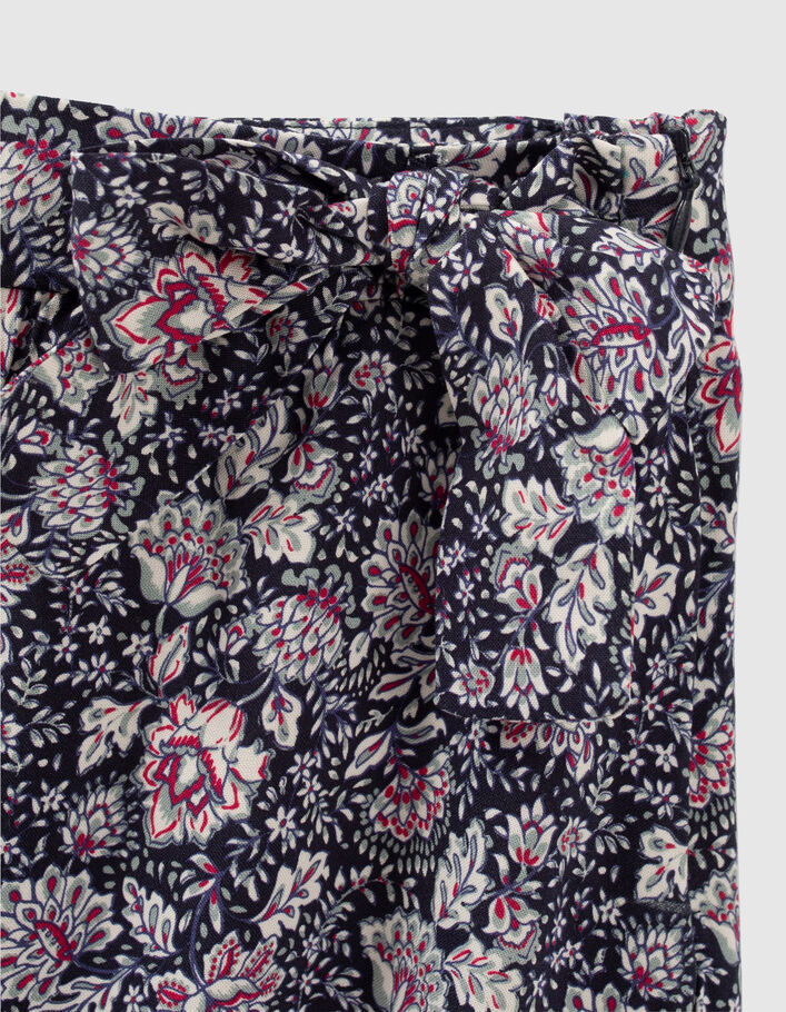 Asymmetrische marine rok Lenzing™ Ecovero™ bloemenprint meisjes - IKKS