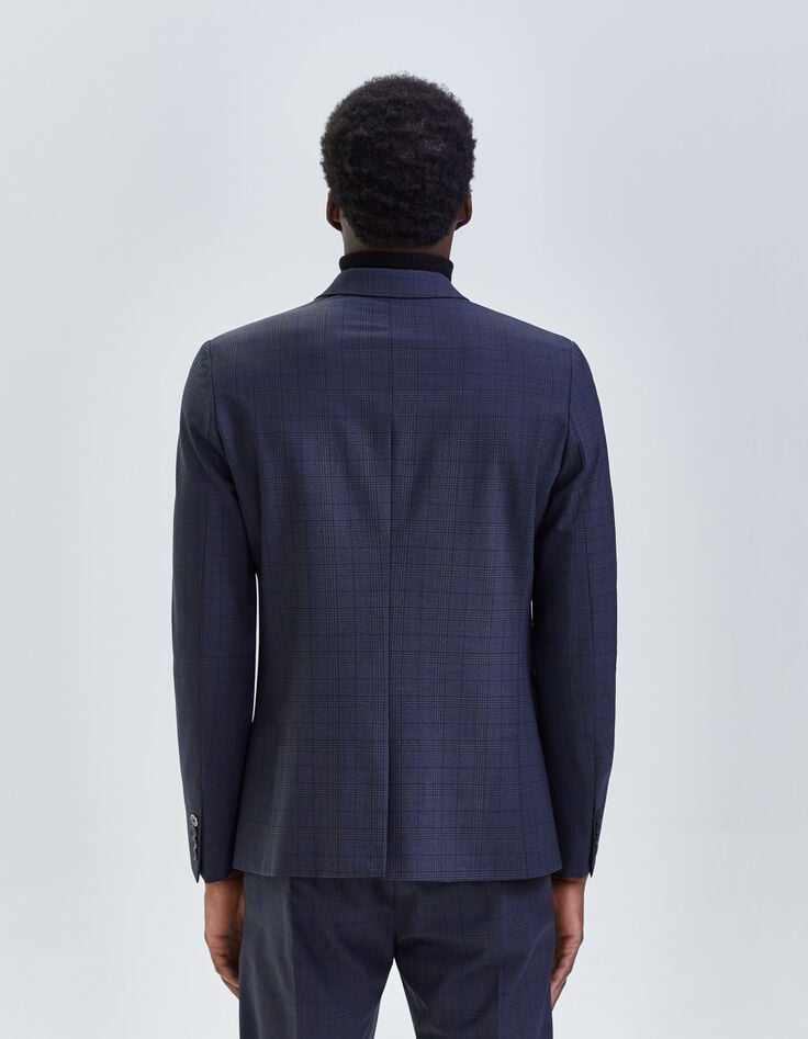 Marineblauwe blazer prince-de-galles TRAVEL SUIT Heren-2 Marineblauwe blazer prince-de-galles TRAVEL SUIT Heren-2