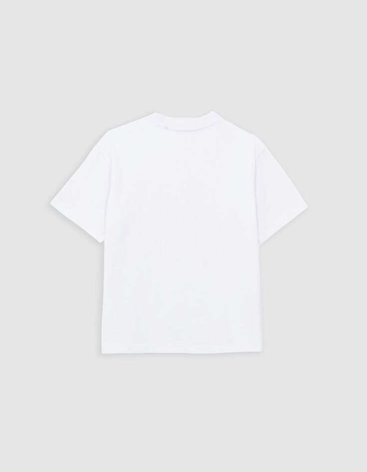 Weißes T-Shirt Bio-Baumwolle mit Stickerei auf der Brust-3