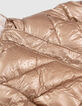 Goldfarbene M&auml;dchensteppjacke mit Futter und F&auml;ustlingen-7