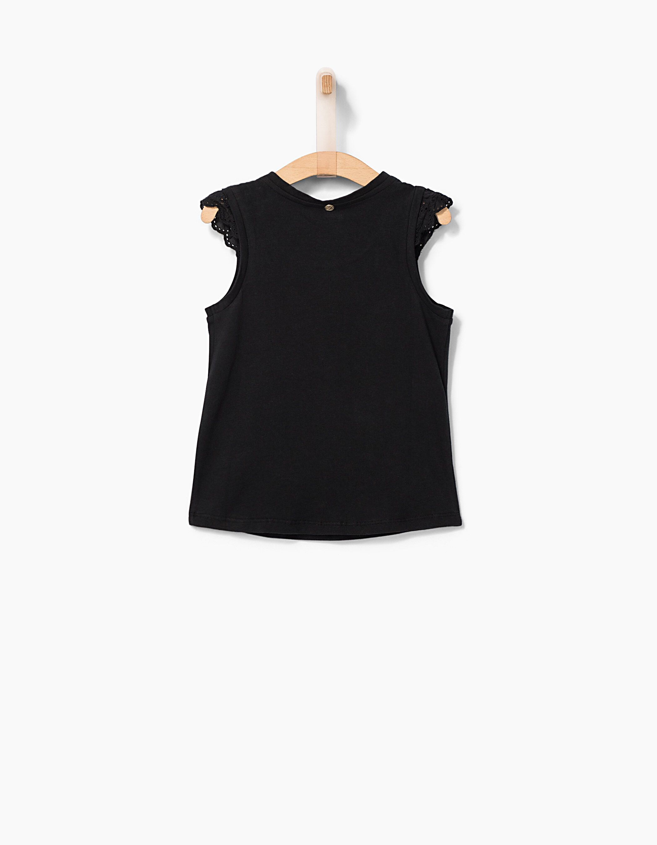 Girls black vest top camel sequins IKKS