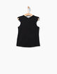 Girls’ black vest top, camel sequins-4