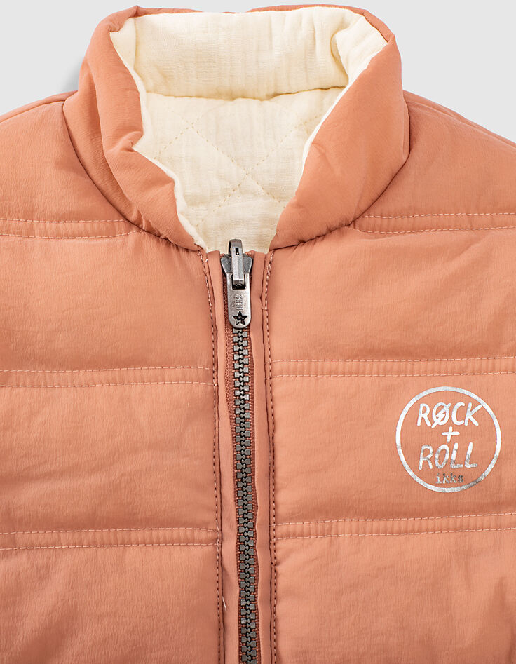 Girls’ dusty pink/ecru recycled reversible jacket-5