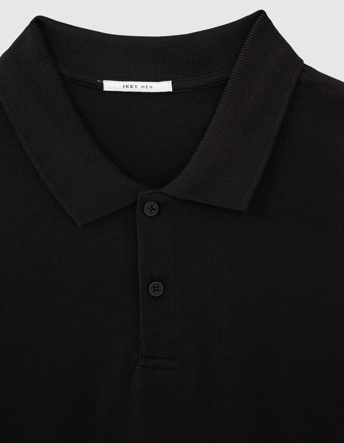 Men’s black cotton modal polo shirt