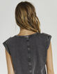 Tee-shirt en coton bio gris délavé pattes épaules femme-3