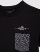 Boy's black chest pocket T-shirt-2