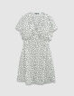 Robe blanche imprimé pois Femme-5