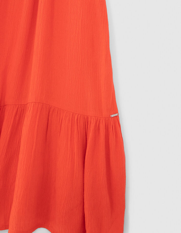 Rotes Mädchenkleid aus LENZING™ ECOVERO™ mit Trägern - IKKS