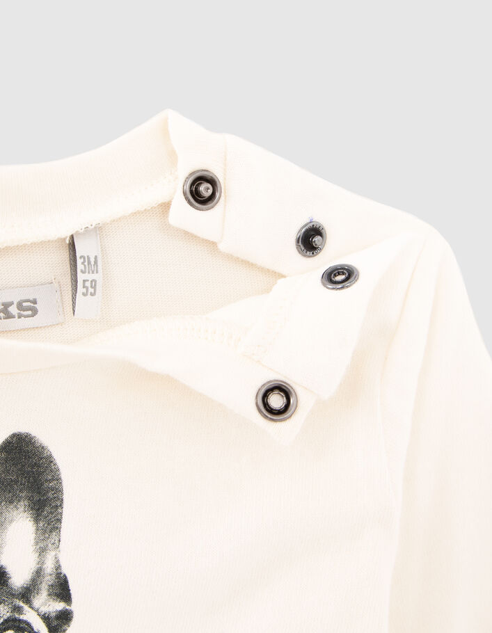 T-shirt écru coton bio visuel chien bébé garçon - IKKS