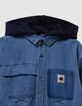 Blauw jeanshemd afneembare kap jongens-7
