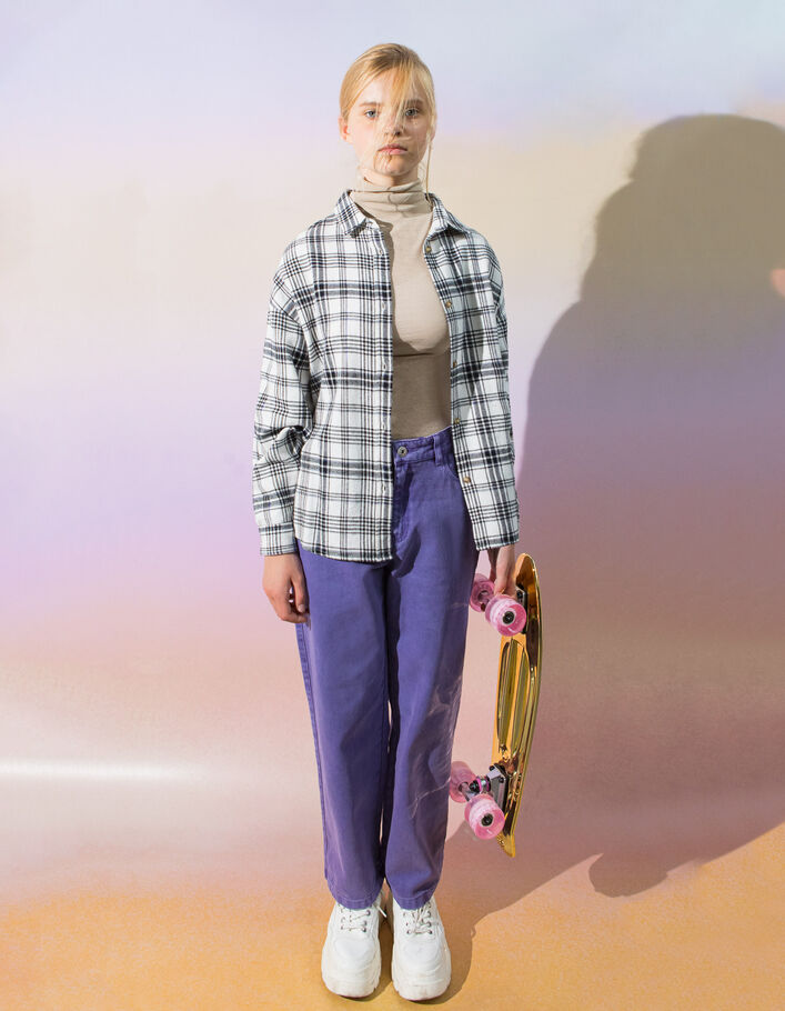 Girls’ purple upcycled WIDE LEG jeans-2