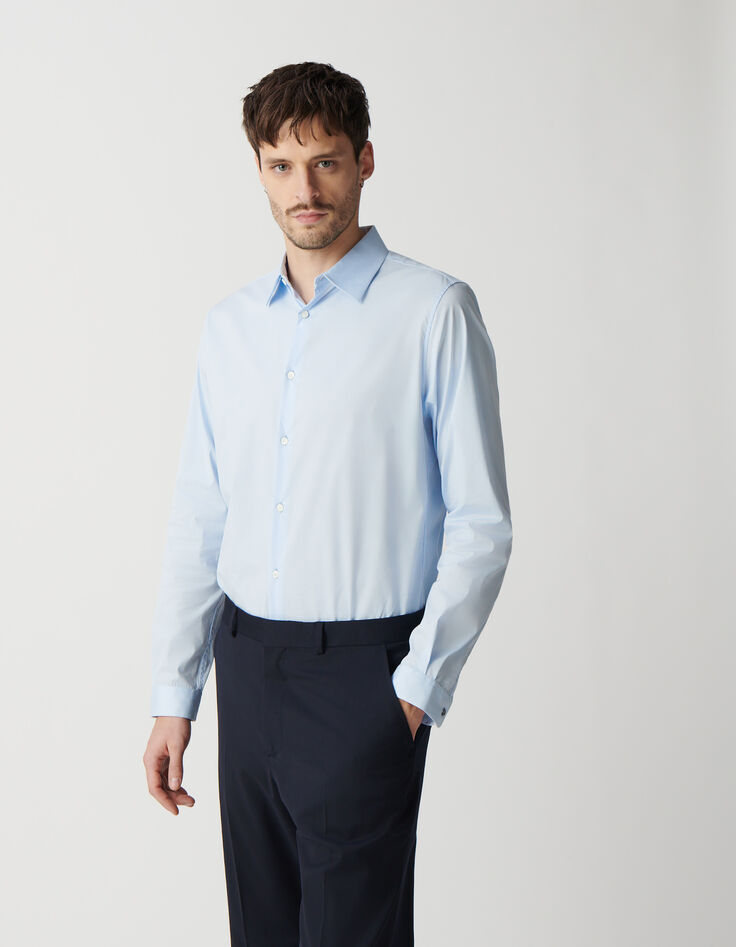 Camisa SLIM cielo popelina hombre-4